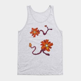 Orange Flower Tank Top